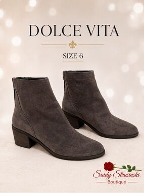 Dolce Vita Women's Cassius gray Suede ankle Booties/size 6